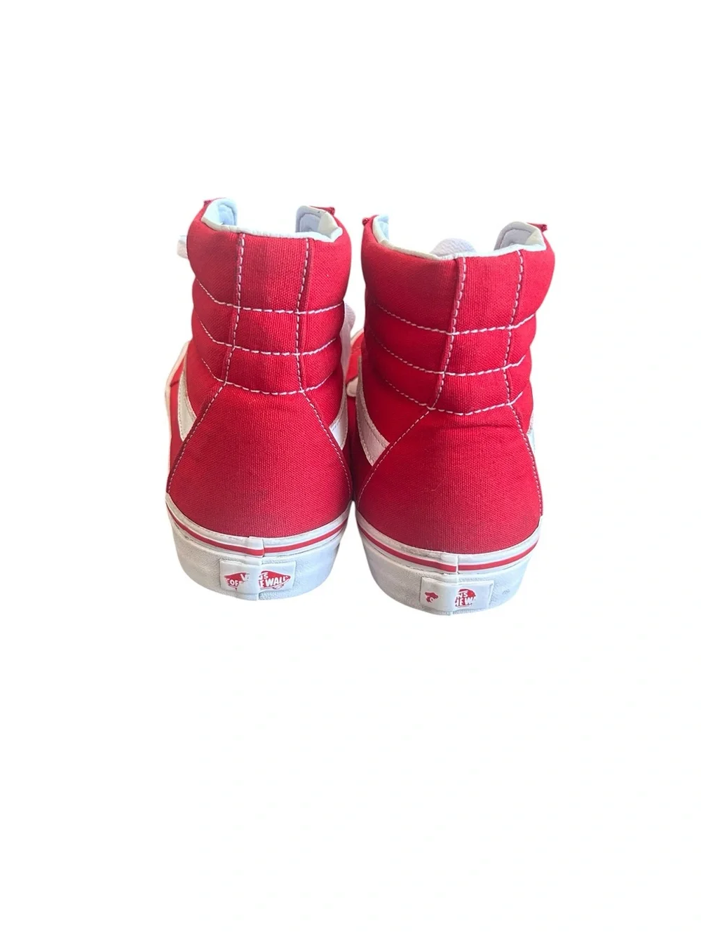 Vans SK8 Red & White High-Top Skate Sneakers Size Mens 11